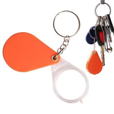 Small Handheld Folding Keychain Magnifier Pocket Magnifier Glass Portable Orange Magnifier Lens For Old People Home Magnifier