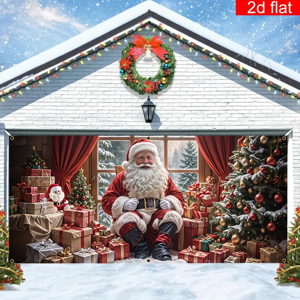 2D Flat Banner 1PC Multi-purpose Outdoor Holiday Decorations for Winter Santa Claus Christmas New Year and Carnival