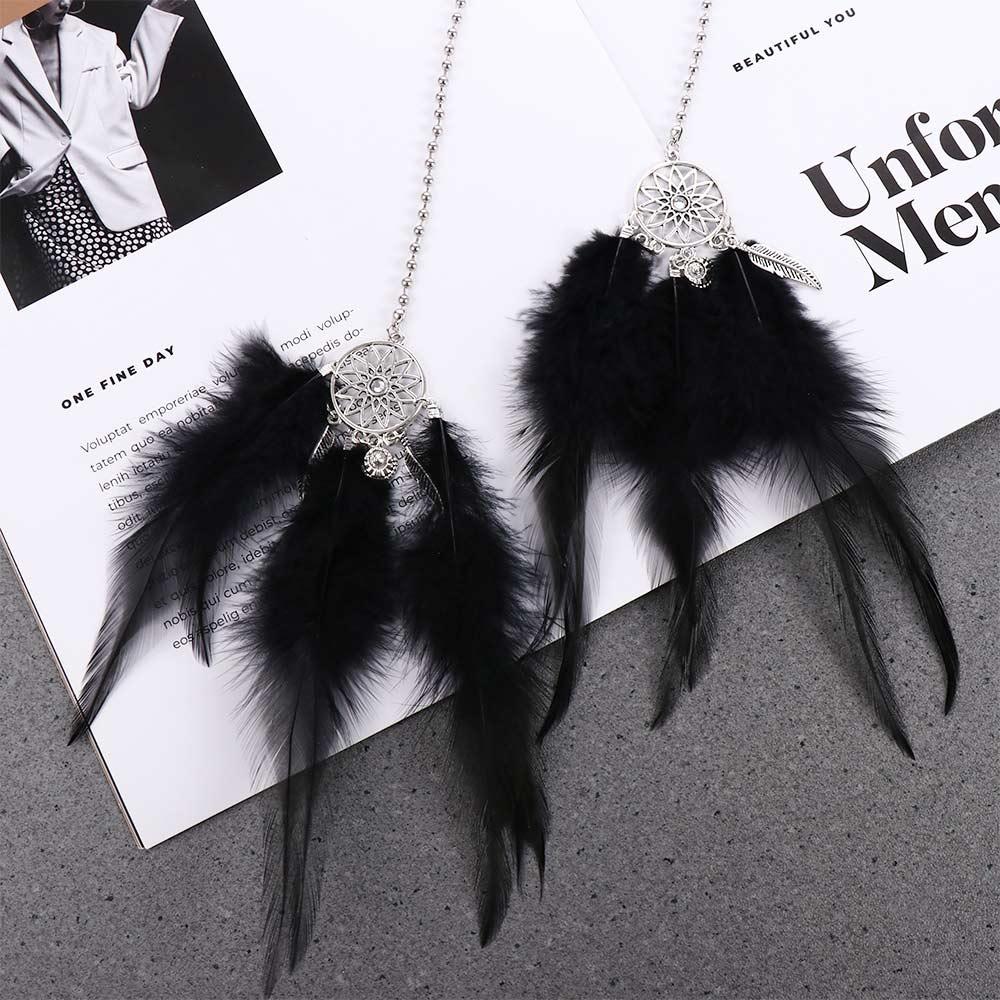 Rearview Mirror Car Ornament Handmade Dreamcatcher Dream Catcher Wind Chimes Feather Car Pendant