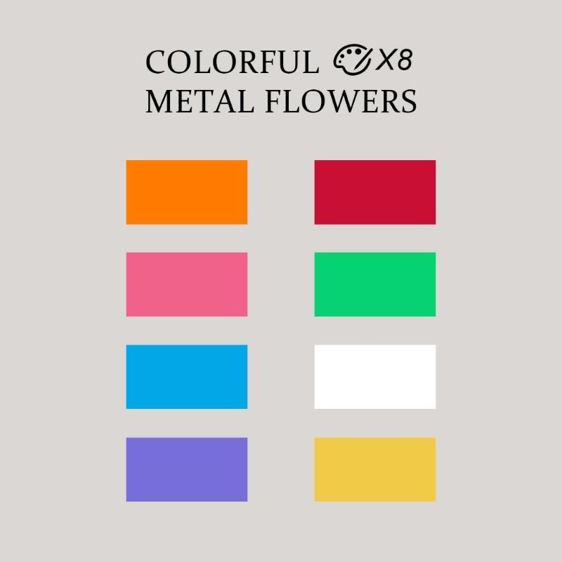 3D Flowers Garden Stake Decorations Metal Floral Stake Outdoor Yard Lawn Ornament Flowerpots Stick Ground Insert Garden