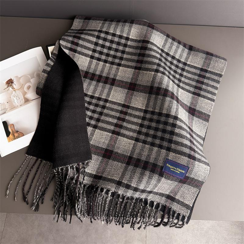 

Neck Warmer Scarf For Women Men 53*200cm Winter Thickened Tassel Pashmina Shawl Faux Cashmere Warp Autumn Elegant Ladies Blanket