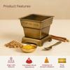 100% Pure Brass Havan Kund for Daily Pooja,Yagya & Agnihotra | Antique Finish with Vedic Shloka Engraving | Festival & Housewarming Gift Set