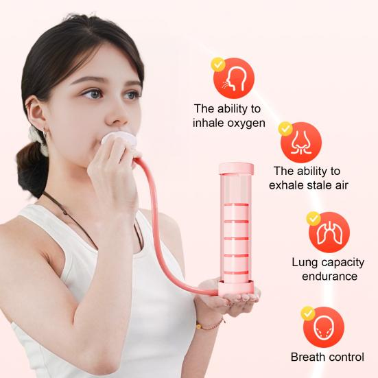 1 Set Breathing Exercise Device Abdominal Muscle Trainer Deep Breathing Dumbbell Men Women Adults Lung Capacity Training Device Core Exercise