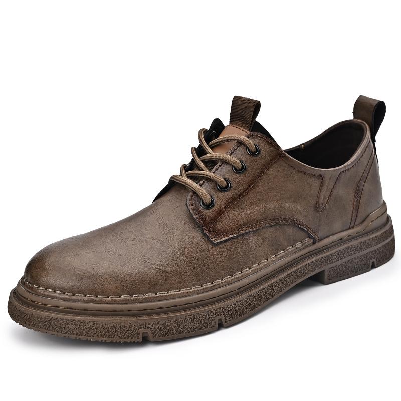 

Мужская повседневная обувь из натуральной кожи, классические туфли-оксфорды на шнуровке, элегантные офисные туфли для мужчин, удобная деловая обувь 44 хаки