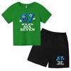 Children Summer Six Seven Cartoon Print Casual Set Clothes T-shirt+Shorts 2P Charming Boy Girl Toddler 3-12 Yrs Short-sleeved