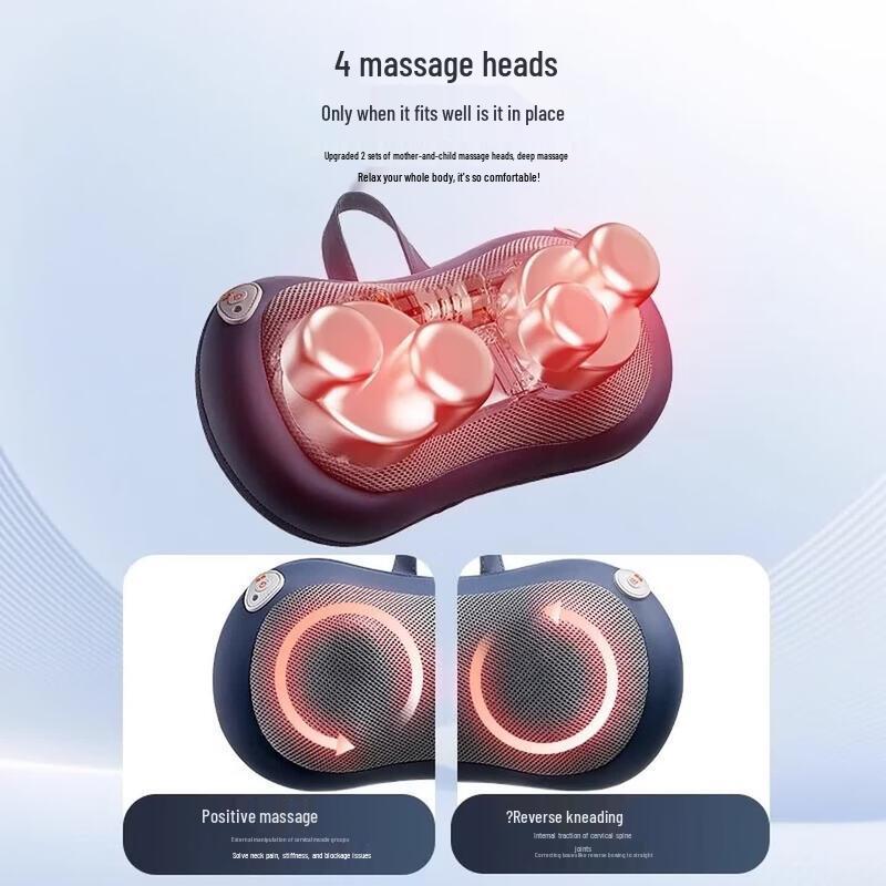 AUX Neck & Shoulder Heated Massage Pillow CN plug (adapter included)