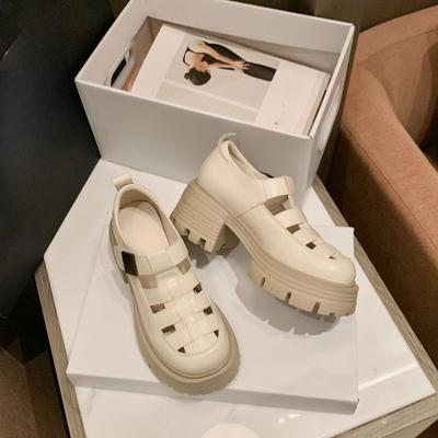 Sandales Chaussures en cuir Chaussures simples à semelle épaisse