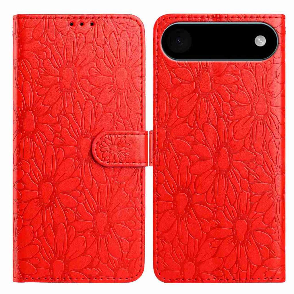 For iPhone 17 Air Leather Case Daisy Imprint Wallet Stand Phone Protective Cover