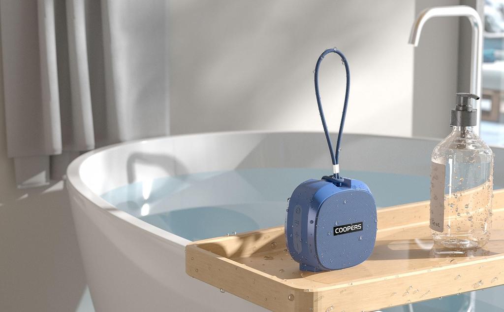 COOPERS Portable Compact Wireless Bluetooth Waterproof Speaker with USB IPX5 Dustproof and Can be Used in the Connects to Supports TWS for Dual Device