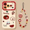 Tomato mobile phone case is suitable for iphone17 silicone 16pro hanging chain 15max soft 14iphone13 popular 12 sets