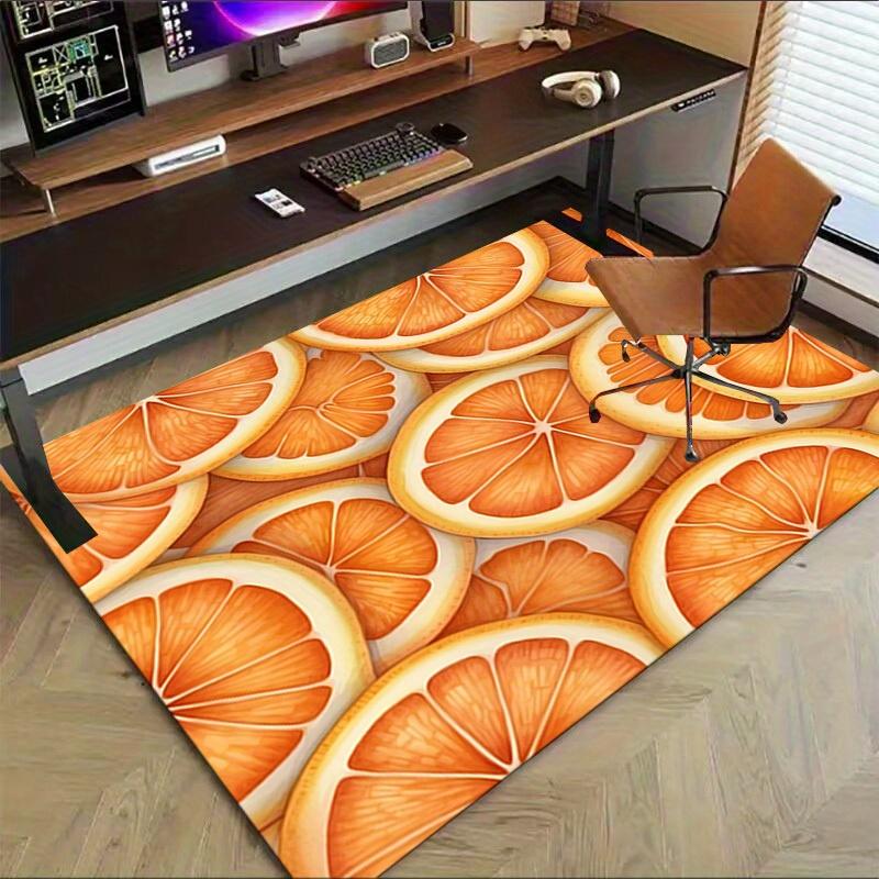 1pc Oranges Pattern Themed Rug for Home Decor, Non-slip Office Carpet, Chair mat, Outdoor Mat, Christmas and Halloween gifts-0731160