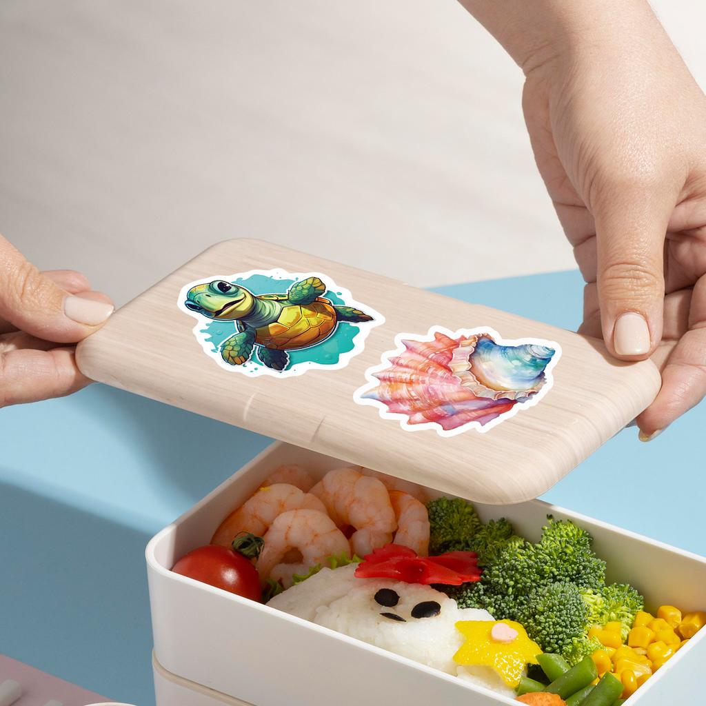 50/100 Sheets of Marine Series Stickers Mobile Phone Water Cup Waterproof Decorative Stickers Children's Hand Account DIY Stickers