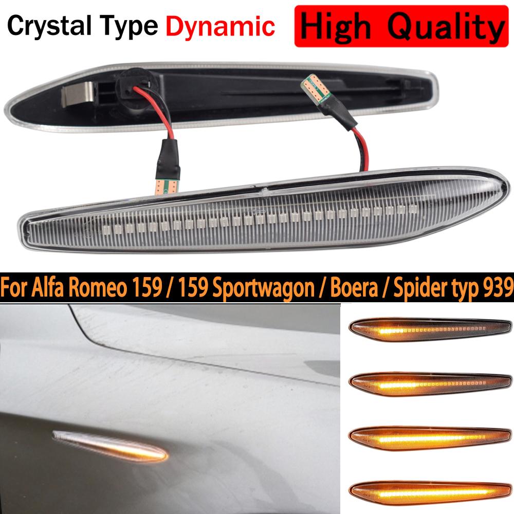 

2 шт. светодиодные динамические боковые габаритные огни со стрелками, указатели поворота, мигающие лампы для Alfa Romeo 159 Sportwagon Boera Spider typ 939 High quality Dynamic