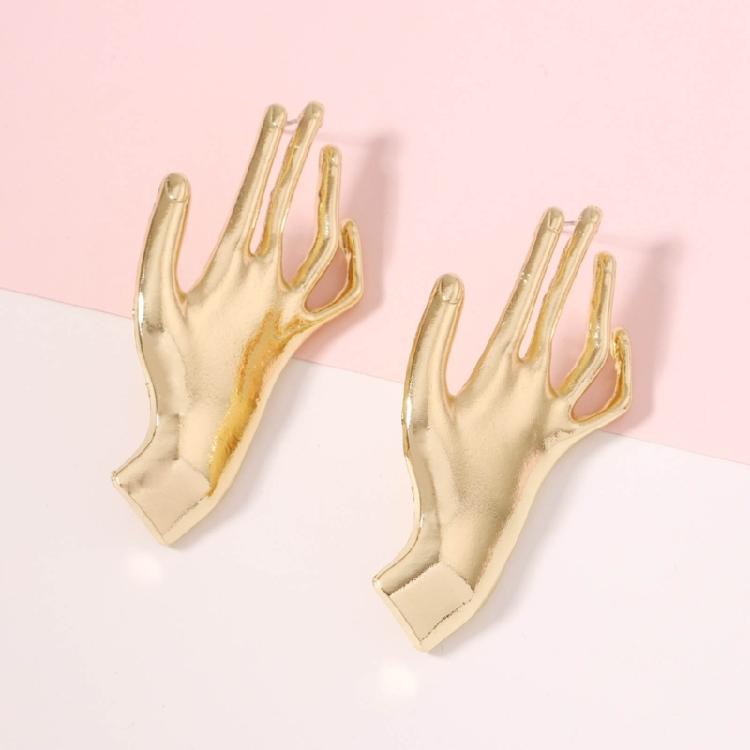 Palms Hand Shaped Stud Earrings Simple Unique Ear Stud Temperament Jewelry Gift