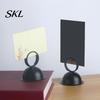 Solid Wood Table Accessory Number Holder, Metal Place Card Foodservice Split-Ring Style Weighted Holder Menu Stand for Photos, Memo, Notes,
