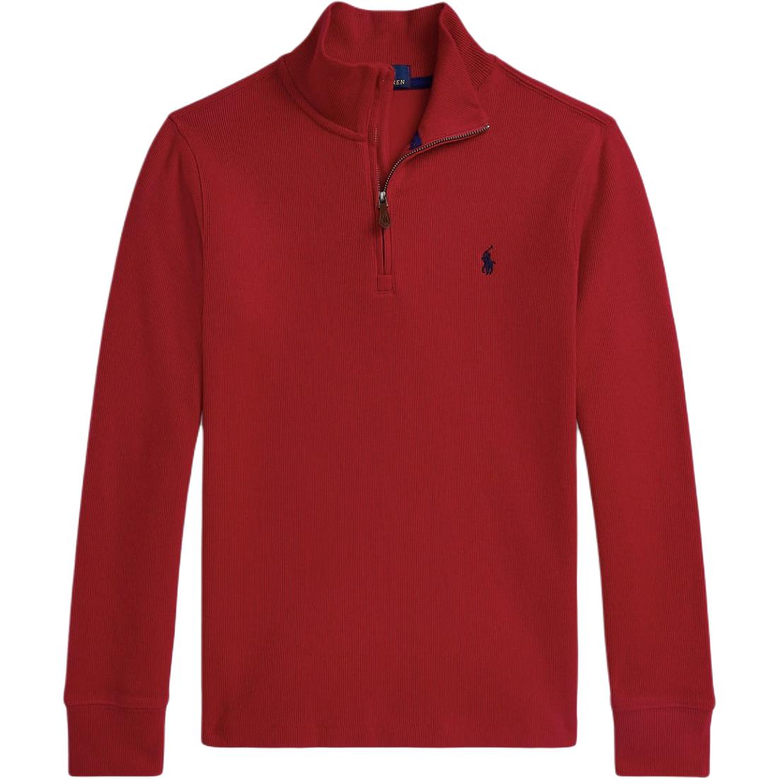 Polo Ralph Lauren Sweatshirt Ss24 Einfarbig Stehkragen Halbreißverschluss Langarm Kinder Oberteile Rot 323953023-006 M brown