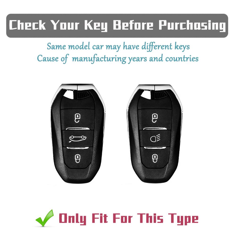 Stylish Soft TPU Car Key Fob Case + Key Chain for Citroen DS3 DS5 C3 C4 C3 XR | Peugeot 3008 4008 5008 308 508 Protective Bag