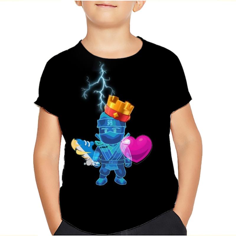 Çocuklar Stumble Erkekler Tişörtleri Stumble Oyunu Karikatür 3D Baskı Kısa Kollu Erkek/Kız O-Yaka Moda Tişört Erkek Çocuk Tişörtleri Üstler Giyim