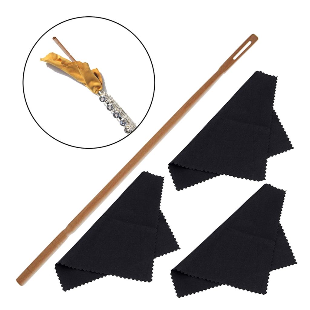 Kits de Nettoyage pour Flûte Baguette de Nettoyage pour Flûte avec Chiffon Tampons de Nettoyage pour Flûte Chiffon de Polissage pour Flûte Baguette pour Flûte Nettoyeur pour Flûte