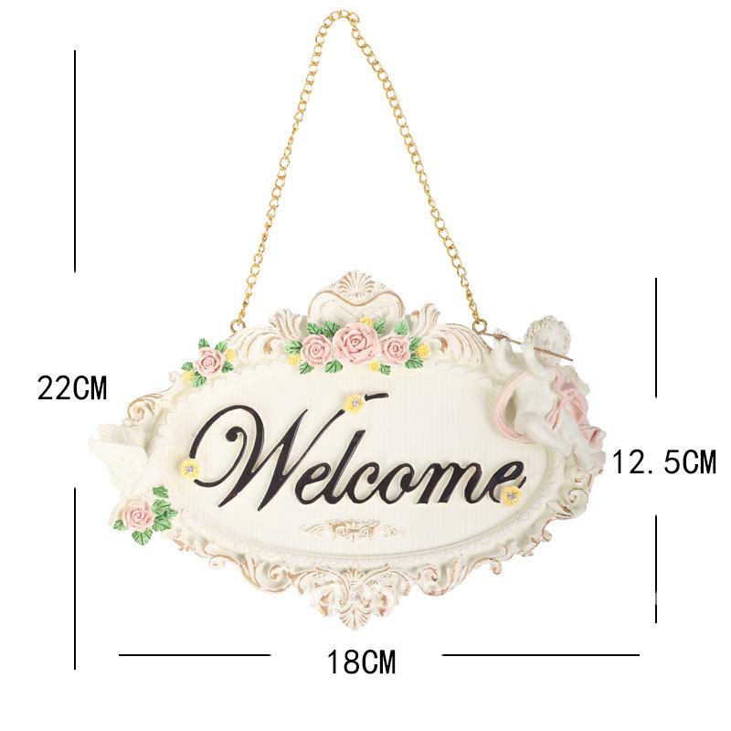 European-style creative welcome sign wall decoration wall welcome tag shop welcome pendant resin home decorations
