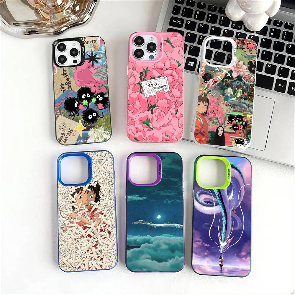 S-Spiriteds Flower A-Away Cover For IPhone 17Air 16 15 14 13 12 11 Pro Max X XS XR Plus Colorful Silver Phone Case