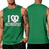 Men's Oktoberfest Graphic Tank Top, Relaxed Fit Sleeveless T-Shirt for Summer Festivals and Casual Wear