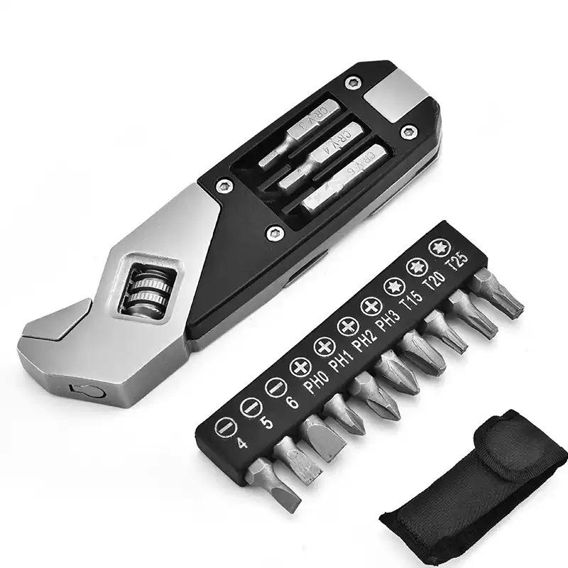 Multifunction Adjustable Wrench Folding Hex Key Allen Wrench Tool with Screws Portable Compact Hand Tool for Repair DIY Use