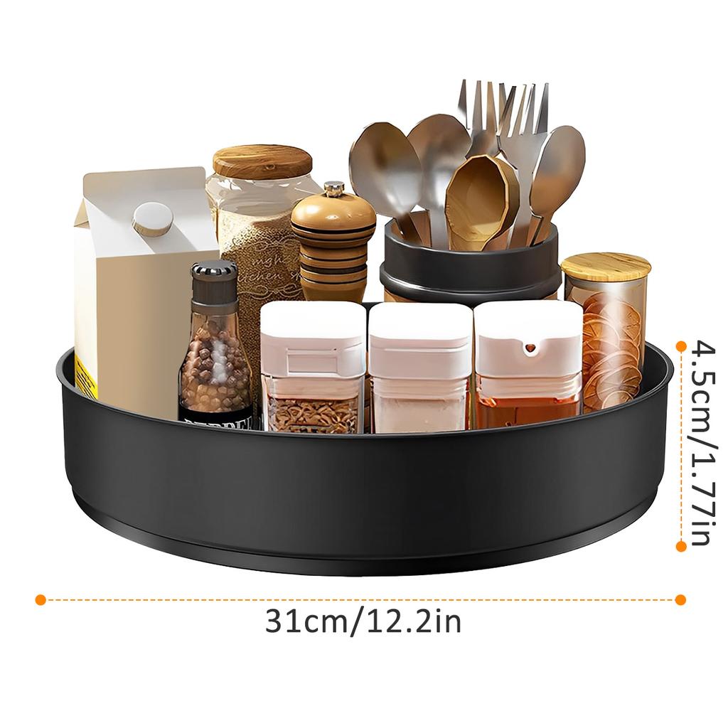 360° Rotating Storage Trays Stainless Steel Kitchen Spice Organizer Turntable Multifunction Bathroom Round Storage Carousel New