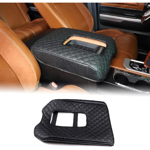 

Aunginsy Leather Center Console Armrest Cover Compatible with Toyota Tundra 2014-2021, Car Armrest Pad Seat Box Cover Cushion Lid Anti-Scratch чёрный