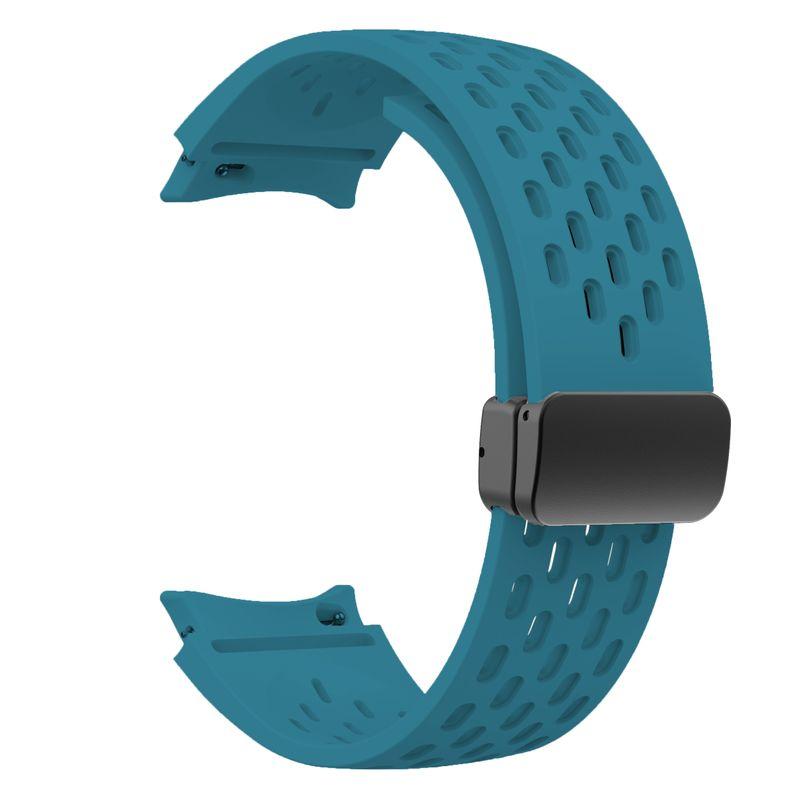 

Силиконовый ремешок для часов Samsung Galaxy Watch 7 40 мм, цветная складная застежка, подходит для мужчин и женщин, для Galaxy Watch 6, ремешок 43/47 мм Galaxy Watch 4 5 6 циан