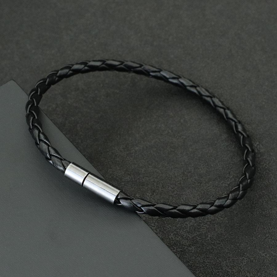 

Mens Black Leather Bracelet Simple Style Buckle Wrap Punk Jewelry Accessories Hombre Gifts For Boyfriend Bracciale Uomo чорний