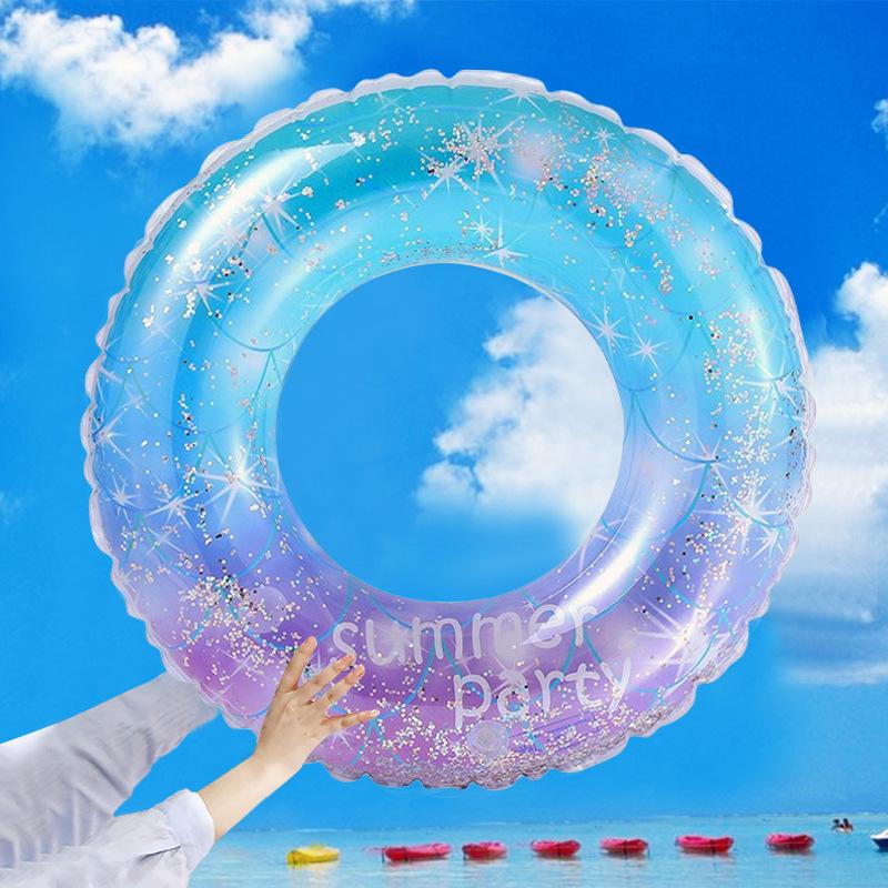 In Stock: Starry Sky Sequin Swimming Ring - Thickened Adult PVC Underarm Float