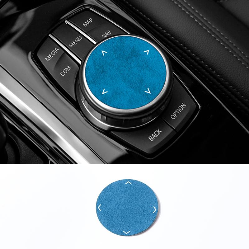 BLT1 For BMW 1/3/4/5/7 Series/3GT/5GT/i3/X3/X4/X5/X6 Top Suede Handbrake Button Sticker Anti-Scratch Car Interior Tuning Accessories