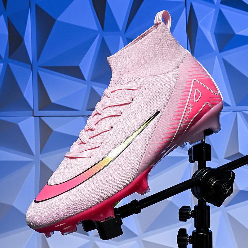 2025 neue Fußballschuhe Herren- und Damen-High-Top-Jugendtraining lange Stollen TF gebrochene Stollen Kunstrasen Sportschuhe