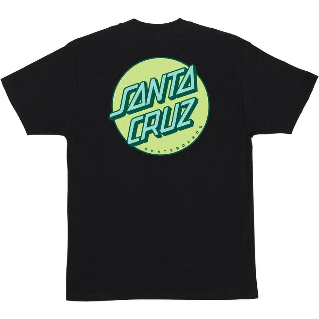 SANTA CRUZ Altro Dot S_S T-Shirt Pesante Nera con Key Lime XL Uomo