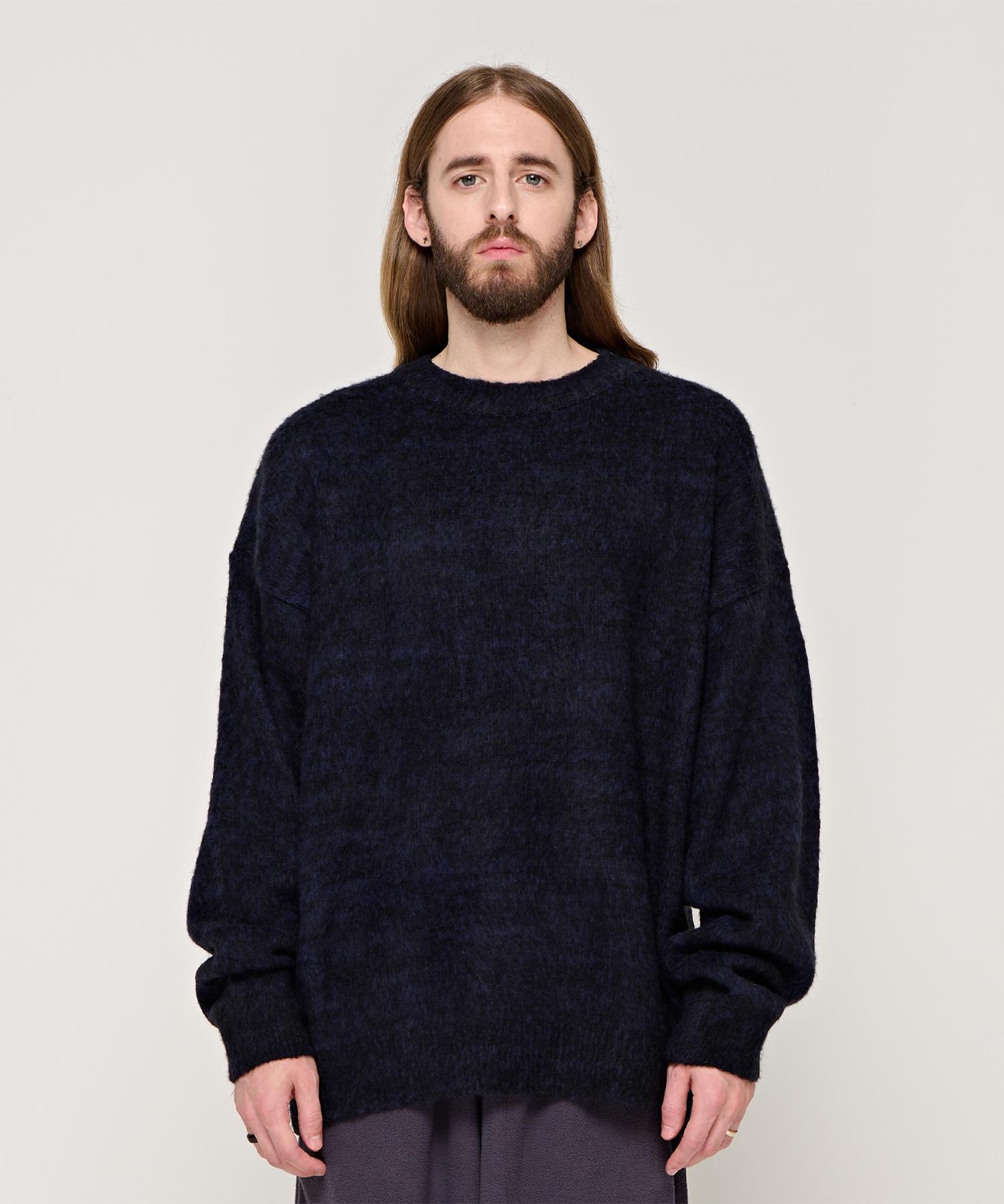 Cargo Bros Cb Wool Wind-Knit Round Knit (Navy) Free