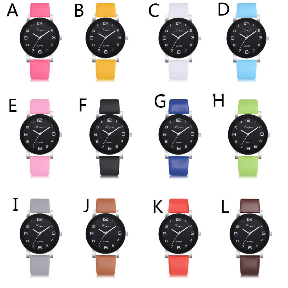 Lvpai Women's Casual Quartz Leather Band Watch Analog Valentine Gift Crystal Stainless Steel
