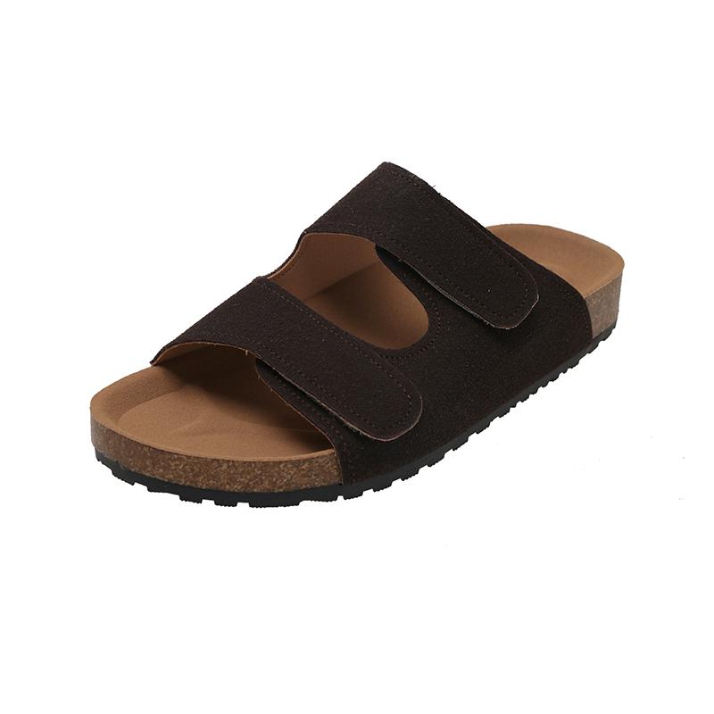 

Новые женские замшевые клоги-тапочки Crestar, сандалии с мягкой стелькой и поддержкой свода стопы, обувь для улицы, пляжа, замшевые клоги-тапочки, шлепанцы 43 шоколадный