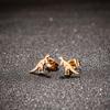 Korean-Style Cute Dinosaur Stud Earrings for Women - Adorable Mini Animal Cartoon Designs In Stainless Steel.