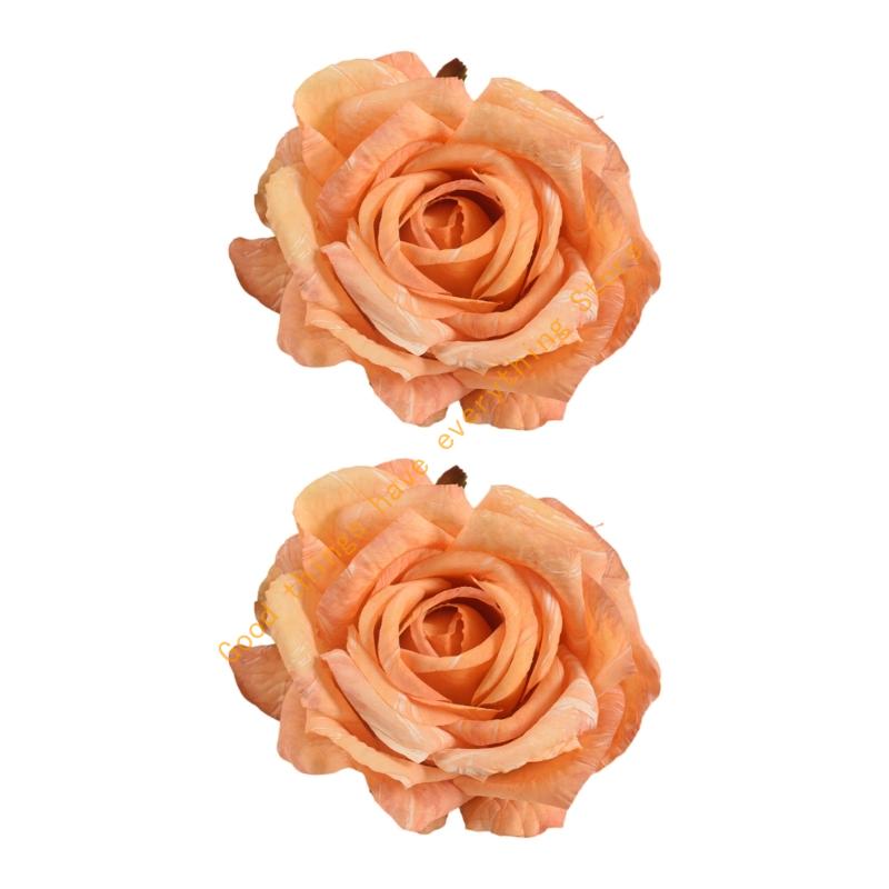55KF 2PCs Faux Roses Curtain Tiebacks For Window Treatments Durability Polyester Fabric Decorative Clip Holders