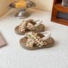 Girls Summer Soft Sole Princess Sandals With Bowknot Floral Pastoral Fashionable Children Shoes For Kids