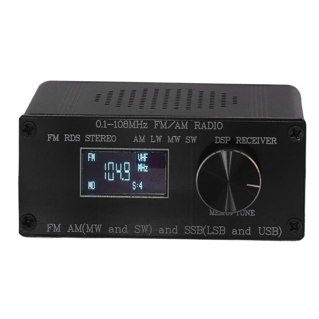 Full Band Radio Receiver FM AM SSB 0.96in Display SMA USB Charging Accessory Set Kit