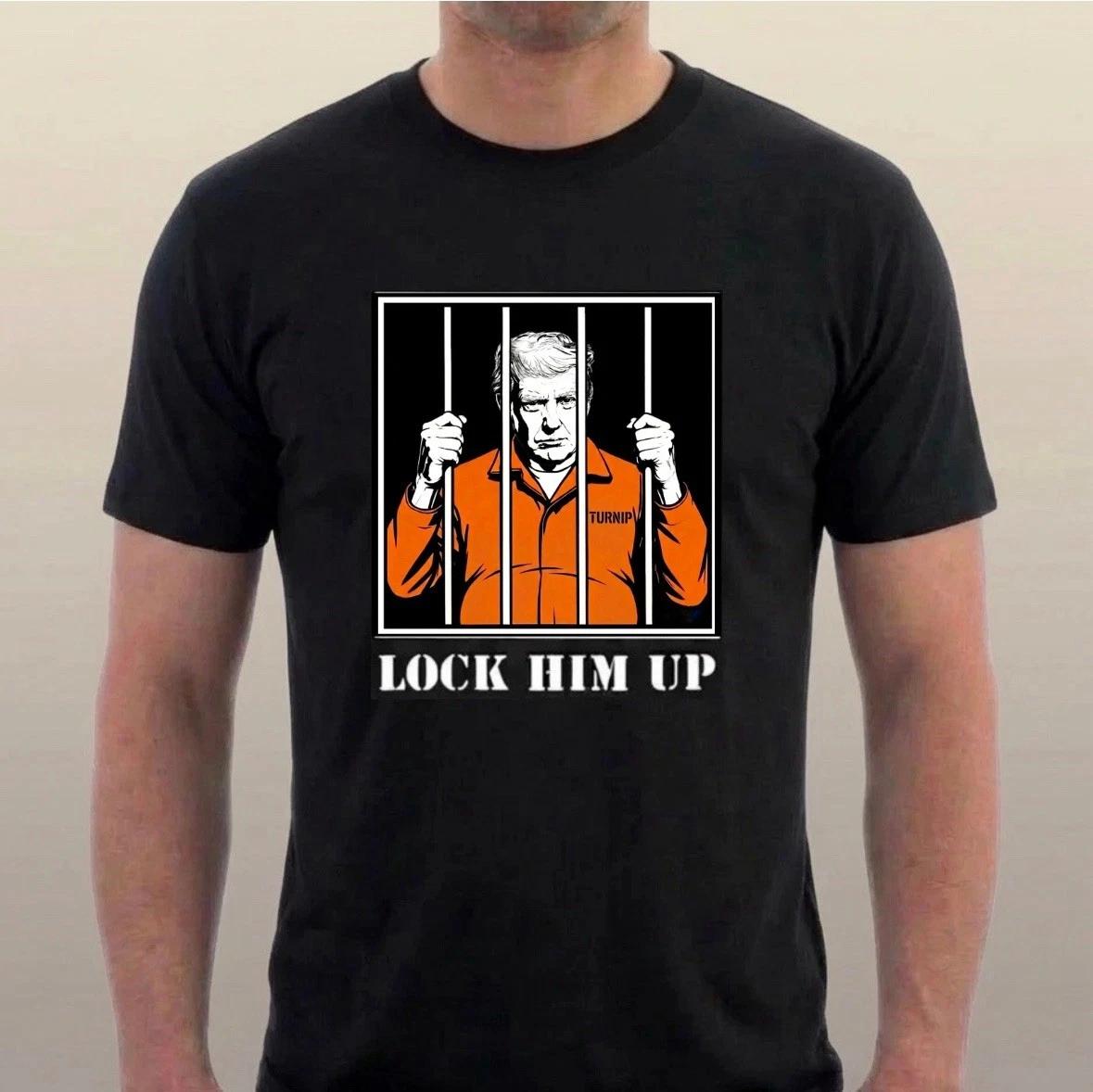 DONALD TRUMP T-shirt LOCK HIM UP  Tee PRISON JAIL Tee by Sillytees XXXXL