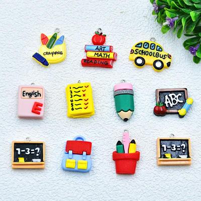 Resin Simulation Blackboard Book Pencil Bag Keychain Pendant DIY Jewelry Accessories