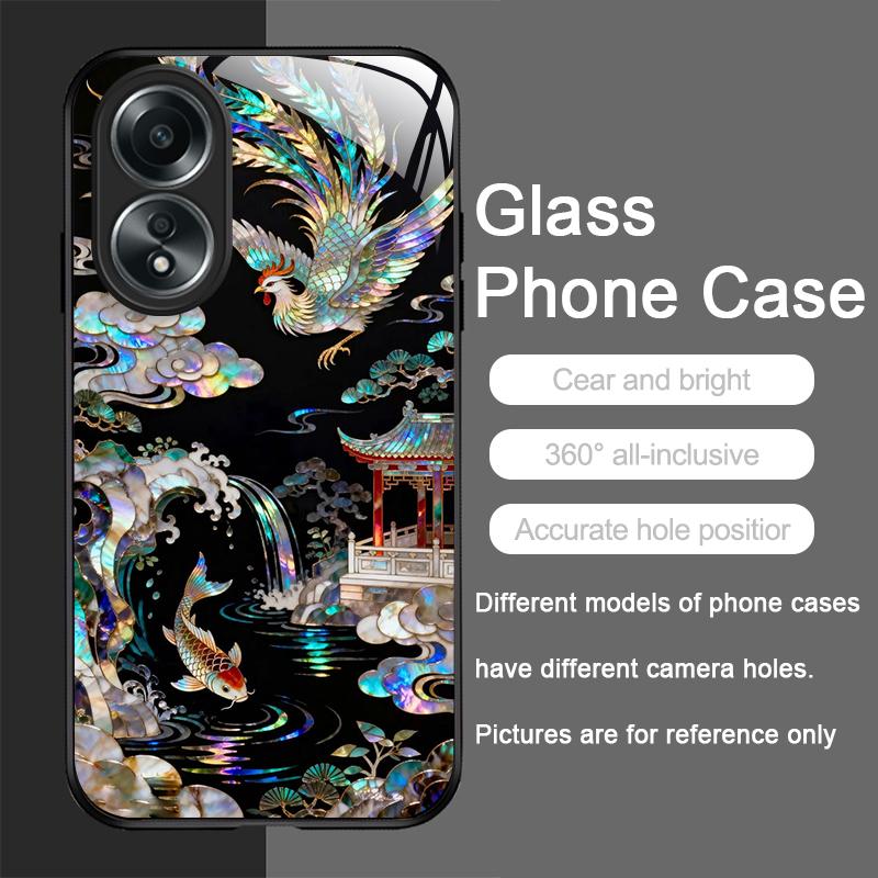 Stylish Tiger Dragon Marble Texture Printed Tempered Glass Phone Case for OPPO Realme 14 13 12 11 Pro+ GT Neo 3 2 X7 Pro Cover