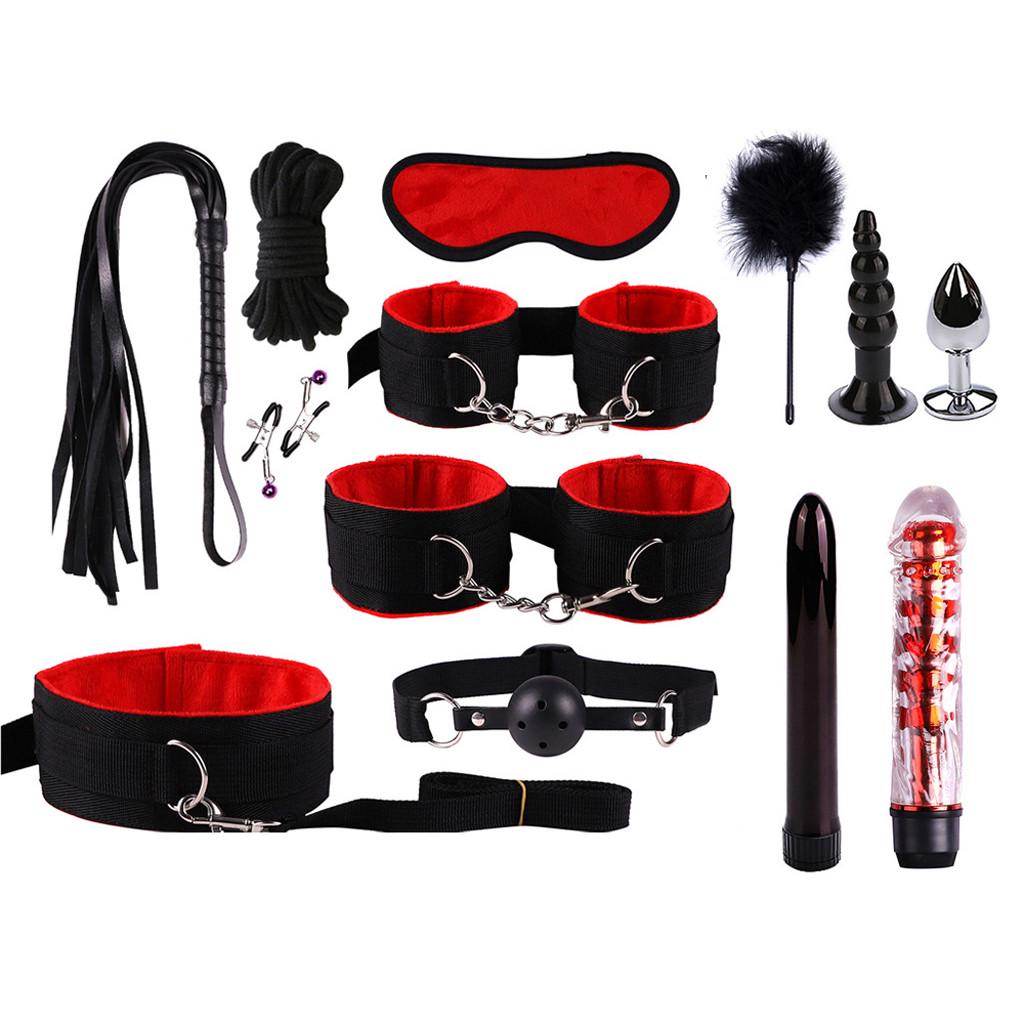 Nippelplugger Anal Vibrator Håndjern Maske Vibrasjonssett