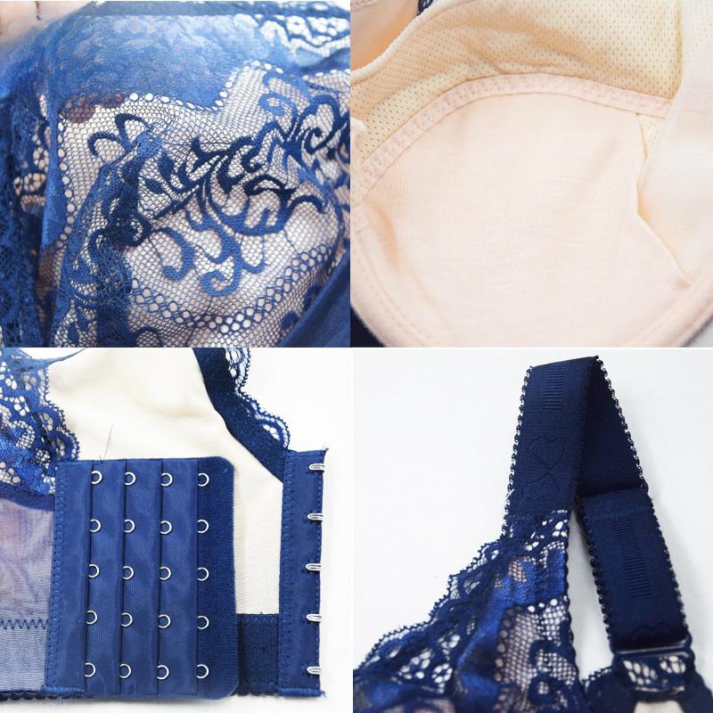 Sexy Lace Bra Full  Coverage Plus Size Underwear Women Brassiere  D E Cup