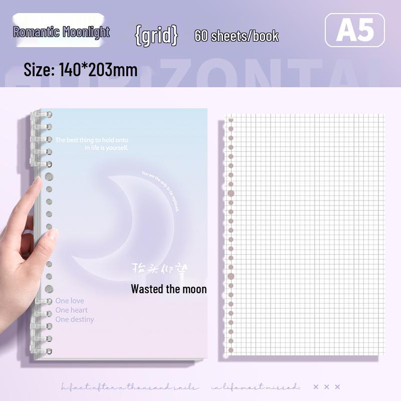Comfortable Loose-Leaf Student Notebook – Gentle Literary Style, Removable Pages, Hand-Friendly Design