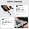Lavalier microphone with USB-C port, condenser microphone compatible with iPhone 16/15 & Android Type-C, also compatible with PCs and laptops via USB-