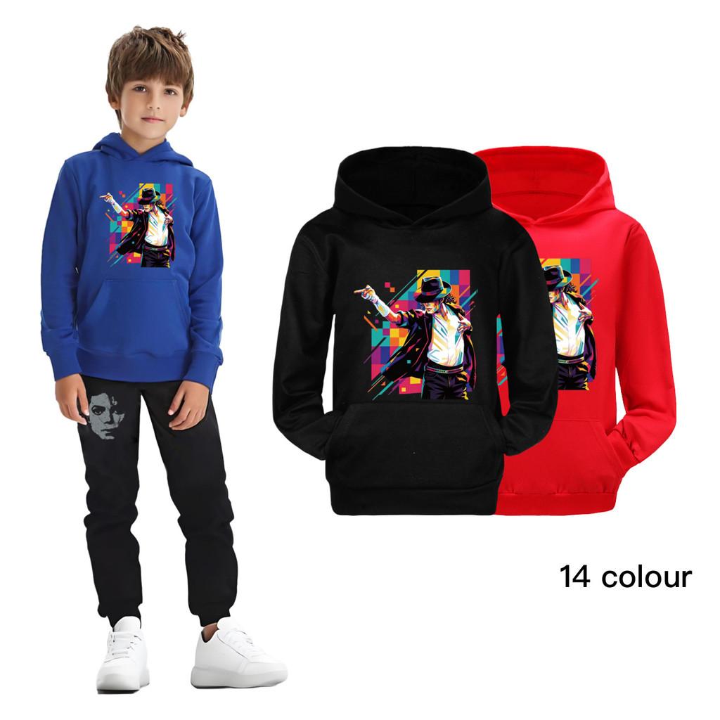 5712 Kids Boys Girls Singer Printed Hooded Pocket Long Sleeves Hoodies